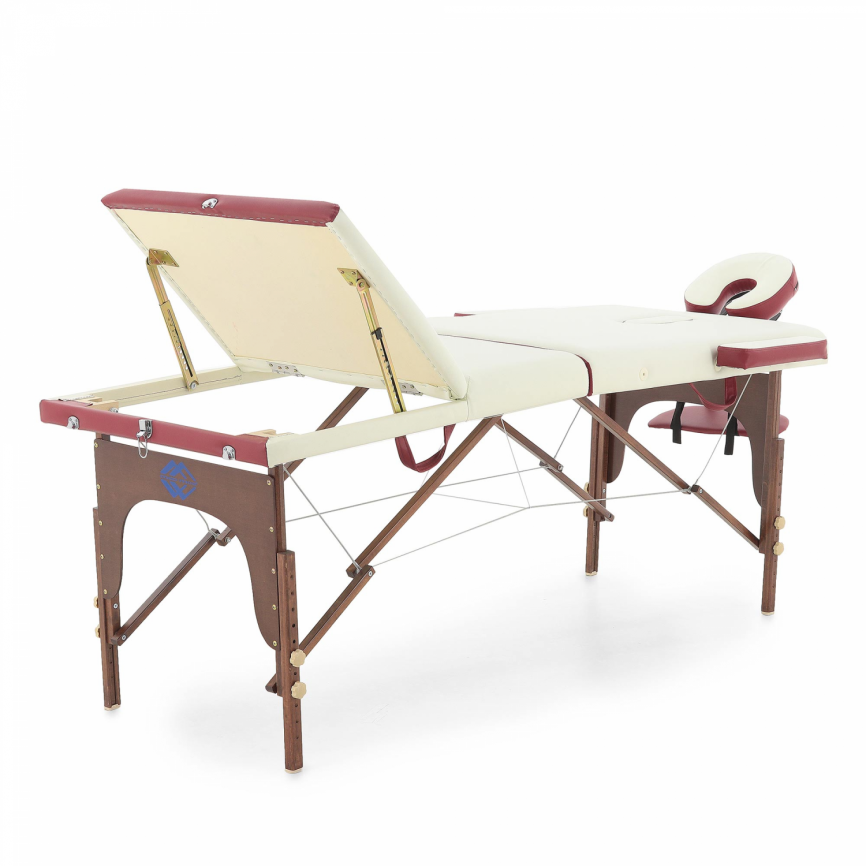 Массажный стол складной деревянный Med-Mos JF-AY01 3-х секционный (темная рама) фото 3