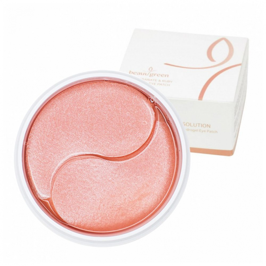 Патчи для глаз с экстрактом граната и рубиновой пудрой BeauuGreen 90г фото 4
