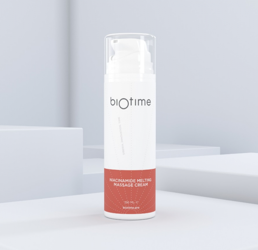 Крем массажный с ниацинамидом марки Биотайм (Biotime niacinamide melting massage cream), фл. 150 мл фото 1