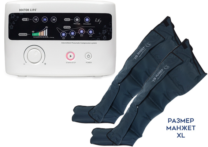 Аппарат для прессотерапии и лимфодренажа LX7 + манжеты для ног XL фото 1