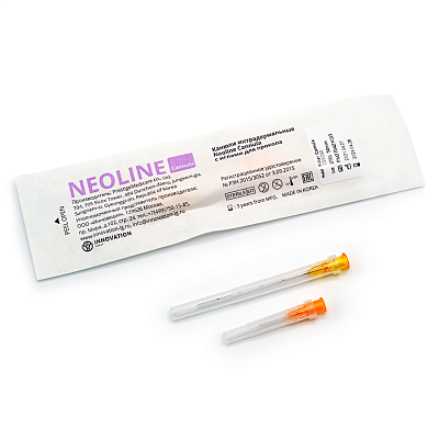 Канюля Neoline 25Gх50мм с иглой для прокола кожи 25Gх16мм фото 5