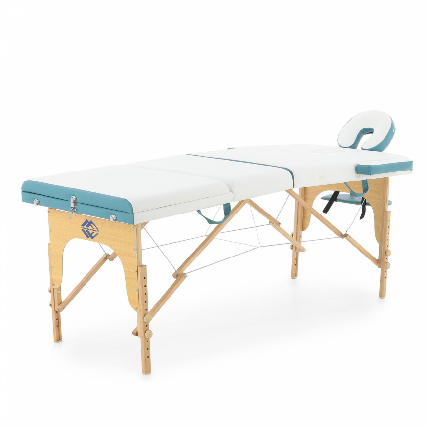 Массажный стол складной деревянный Med-Mos JF-AY01 3-х секционный (светлая рама) фото 8
